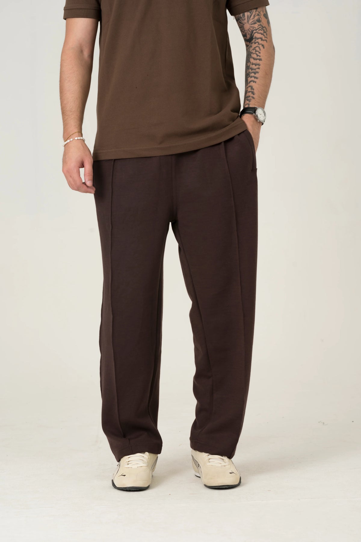 Dark brown Zip polo