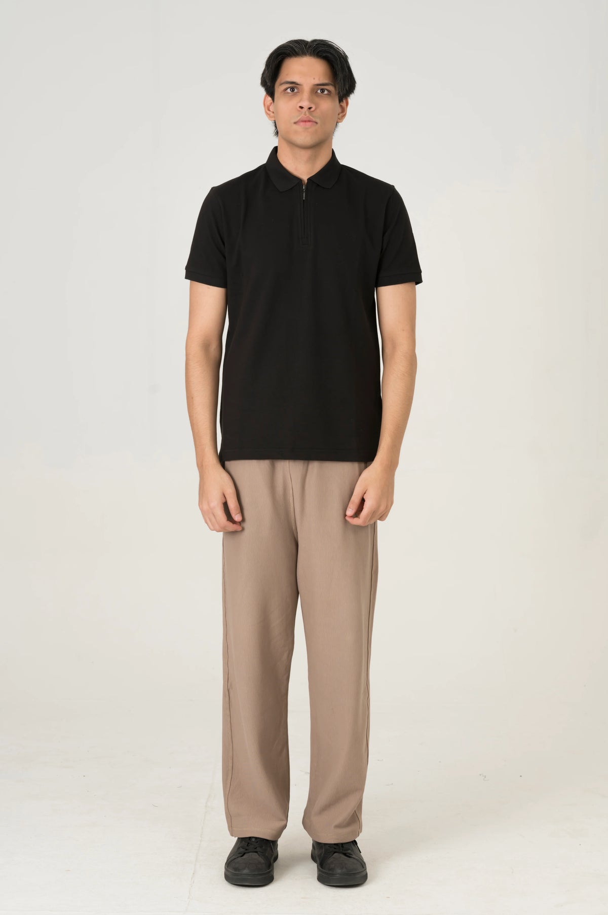 Black Zip polo