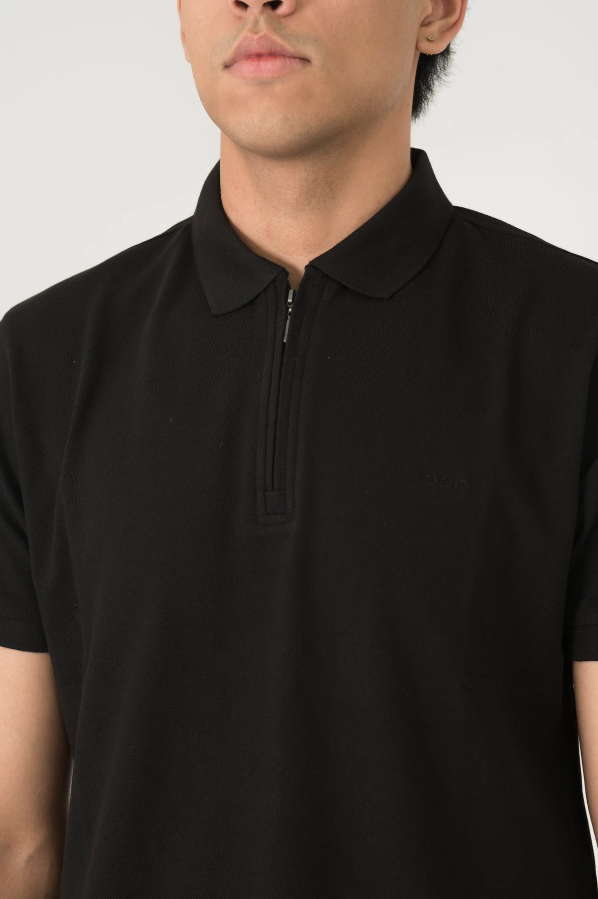 Black Zip polo