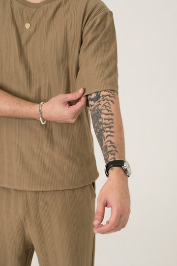 Khaki Jacquard crewneck
